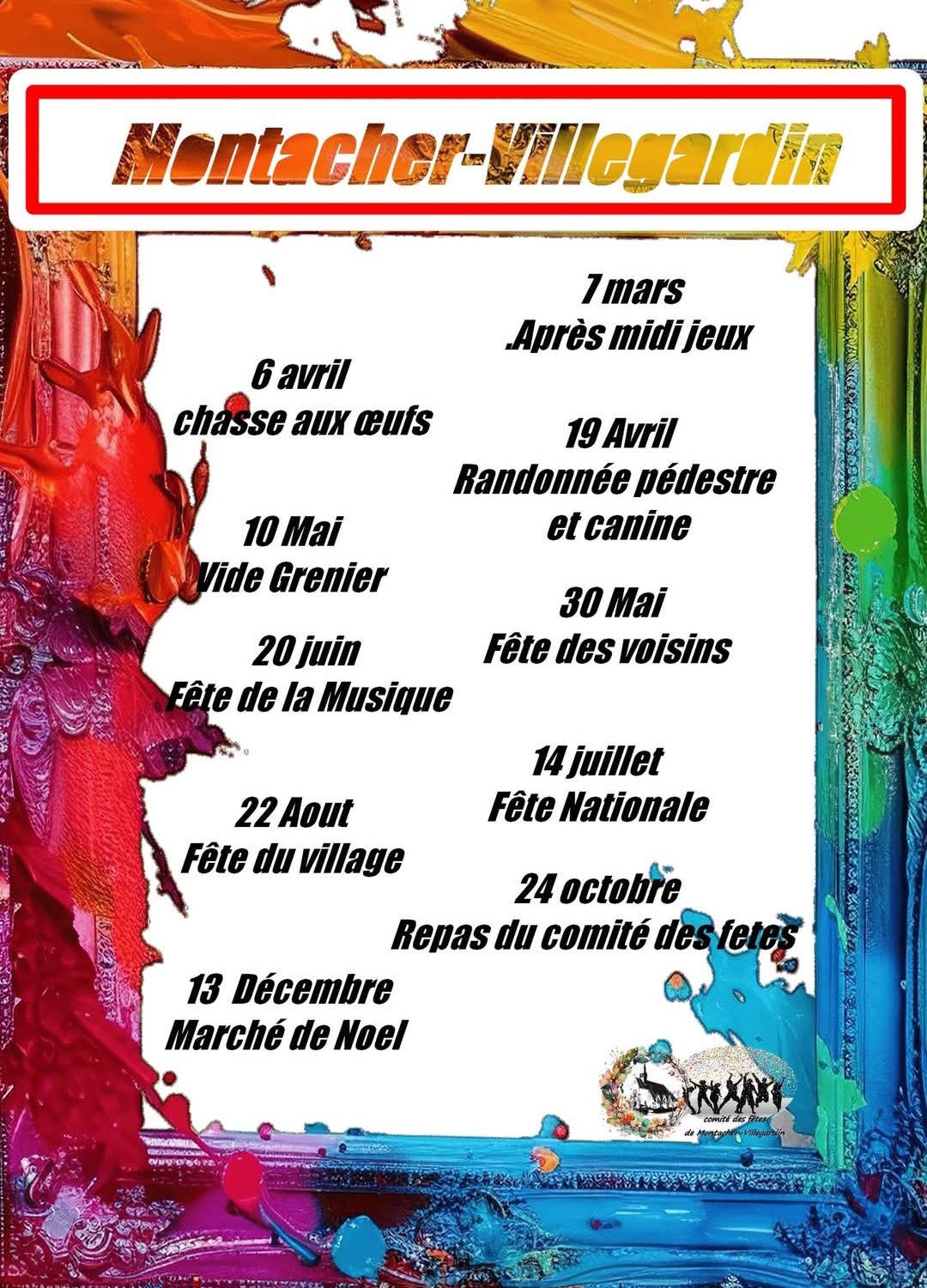 Calendrier comité des fêtes 